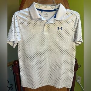 Under Armour Kid’s White and Blue Polo Shirt
